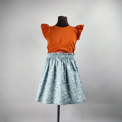 Paperbag rok Goose in the wild pastel blauw